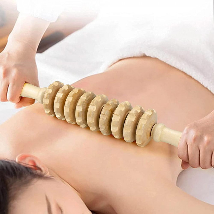 Wooden Acupressure Back Roller